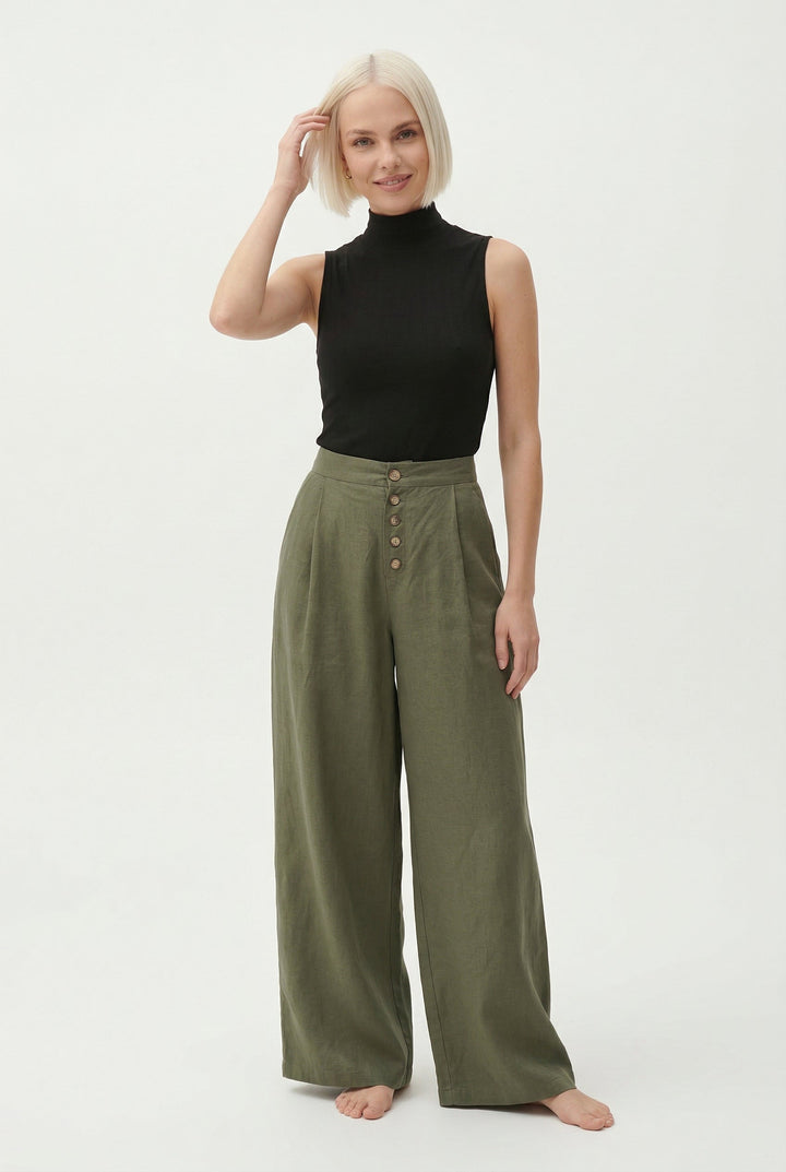 Muse & Valeur | Cotton Wide-Leg Pant for Women in Natural