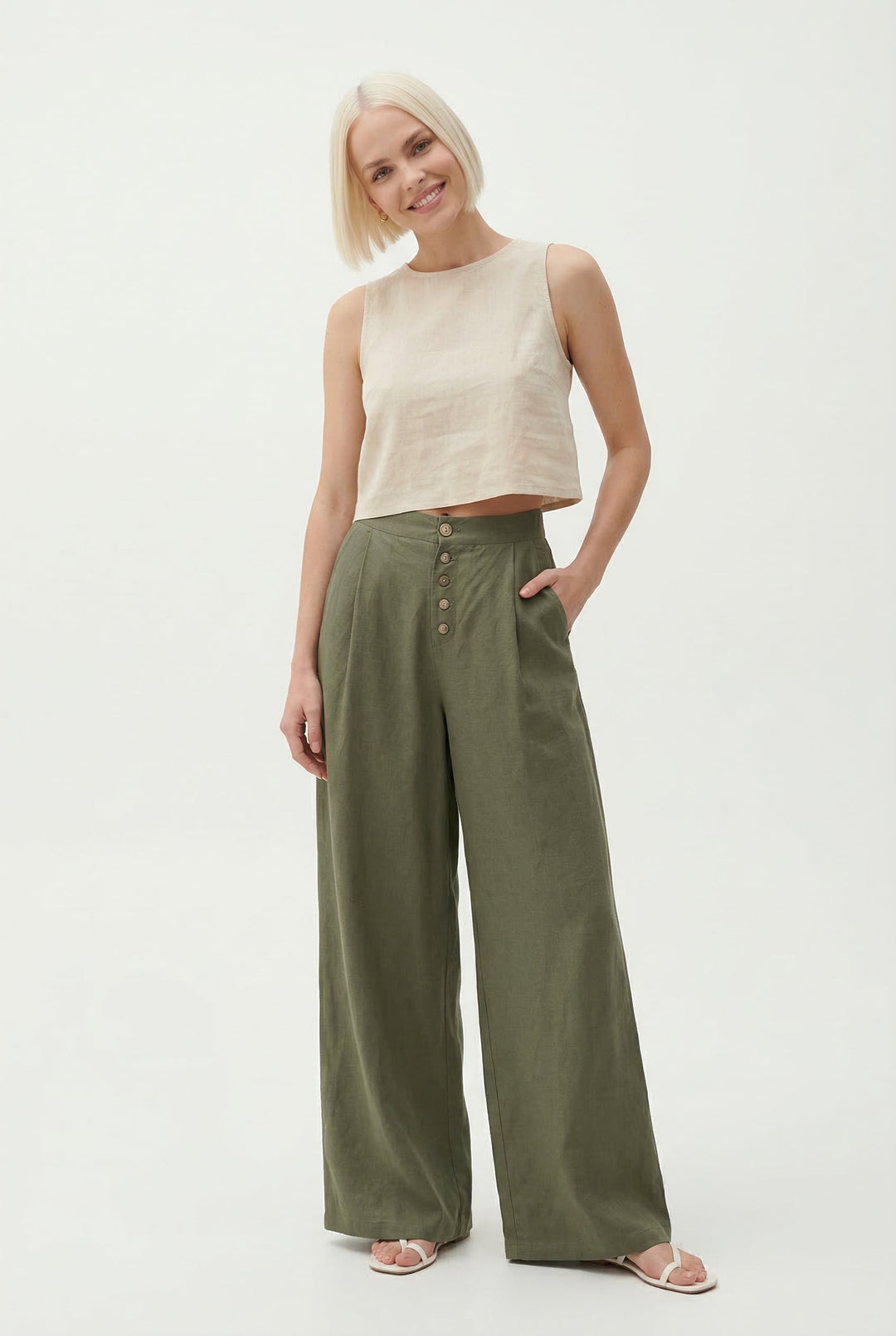 Muse & Valeur | Cotton Wide-Leg Pant for Women in Natural