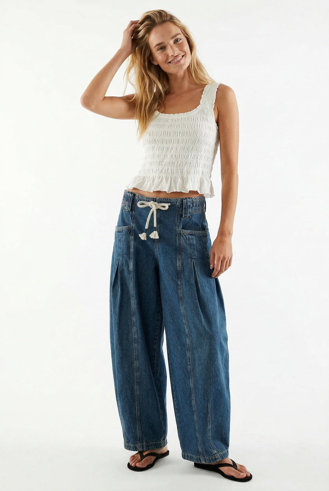 Muse & Valeur | Drawstring Denim Pants for Women