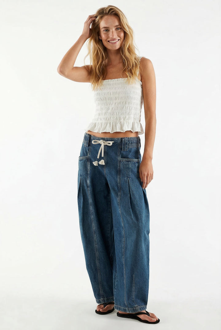 Muse & Valeur | Drawstring Denim Pants for Women