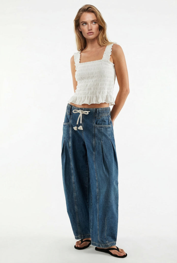 Muse & Valeur | Drawstring Denim Pants for Women