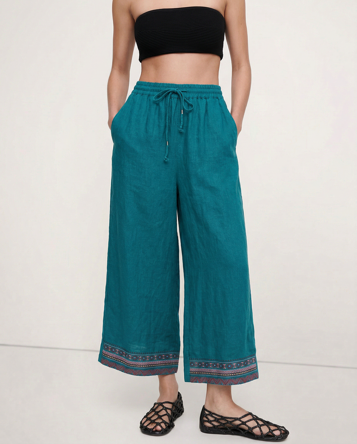 Muse & Valeur | Wide Leg Pant for Women in Natural Fabric