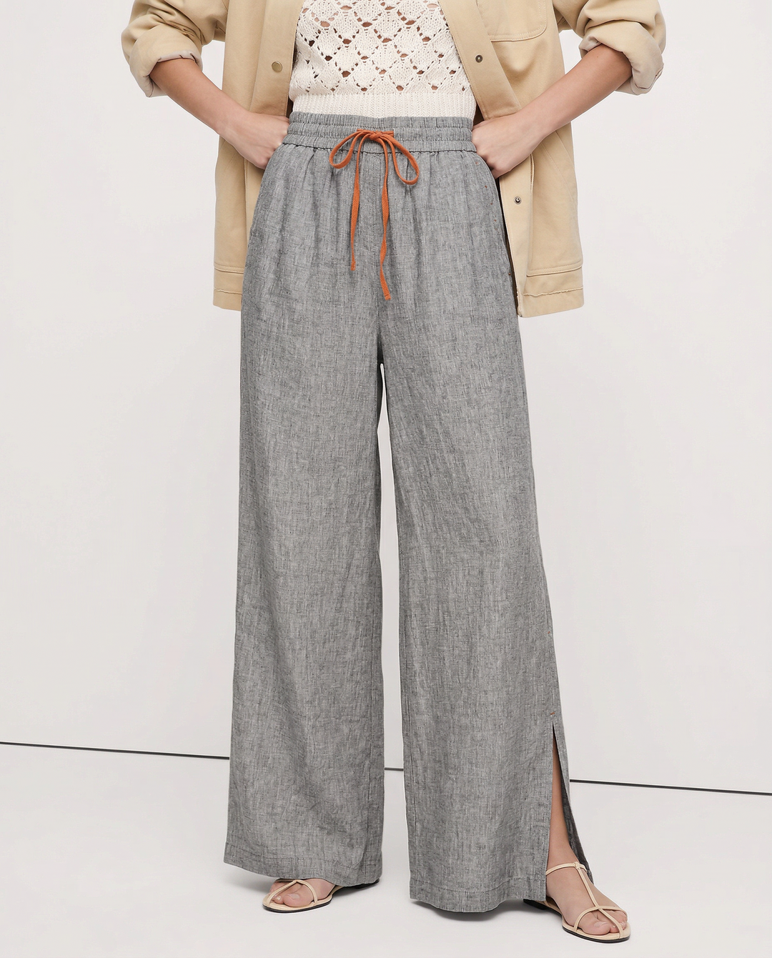 Muse & Valeur | Wide Leg Drawstring Pant for Women in Soft Fabric