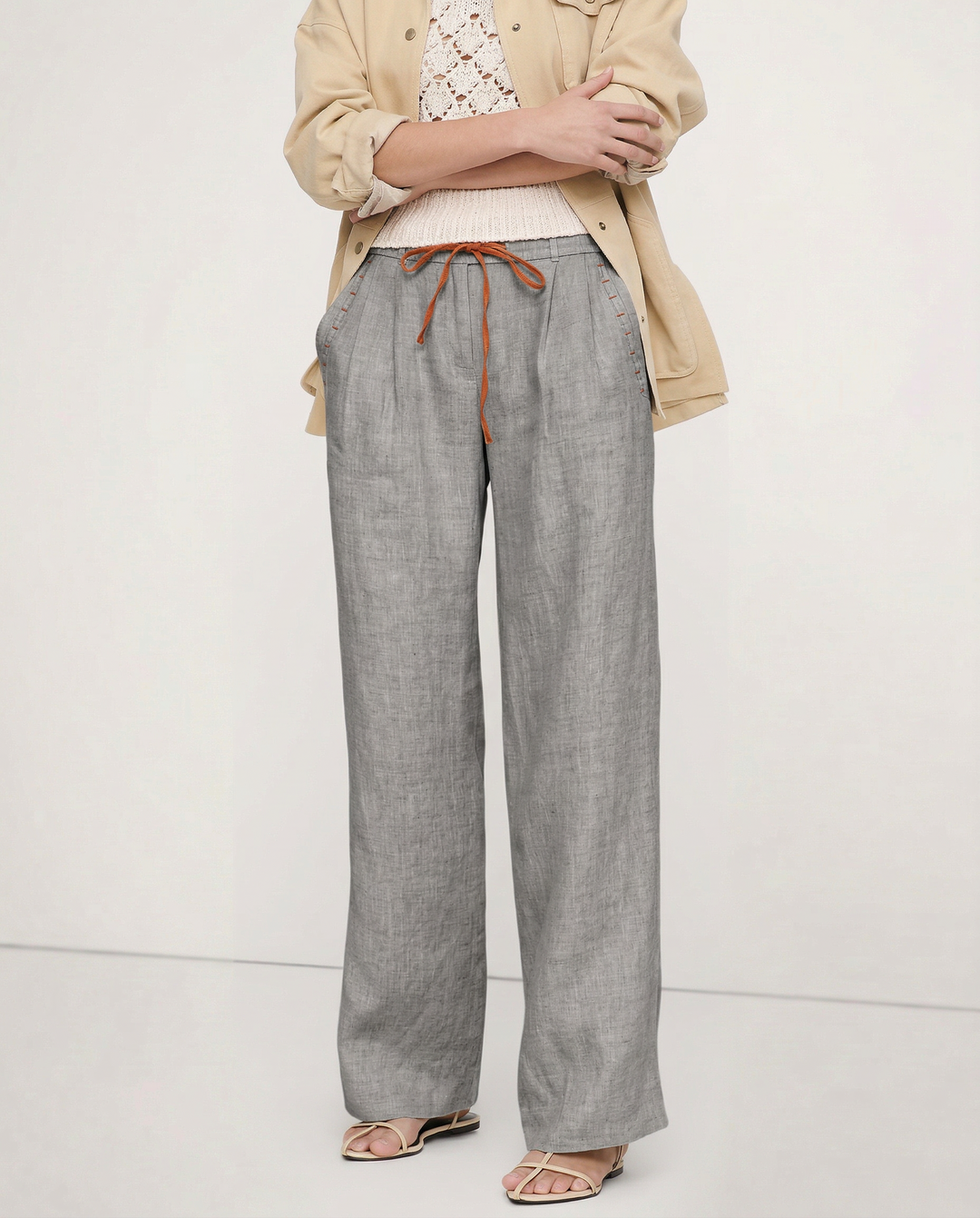 Muse & Valeur | Wide Leg Drawstring Pant for Women in Soft Fabric