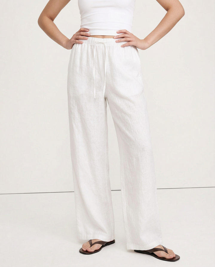 Muse & Valeur | Wide Leg Linen Pant for Women in Natural
