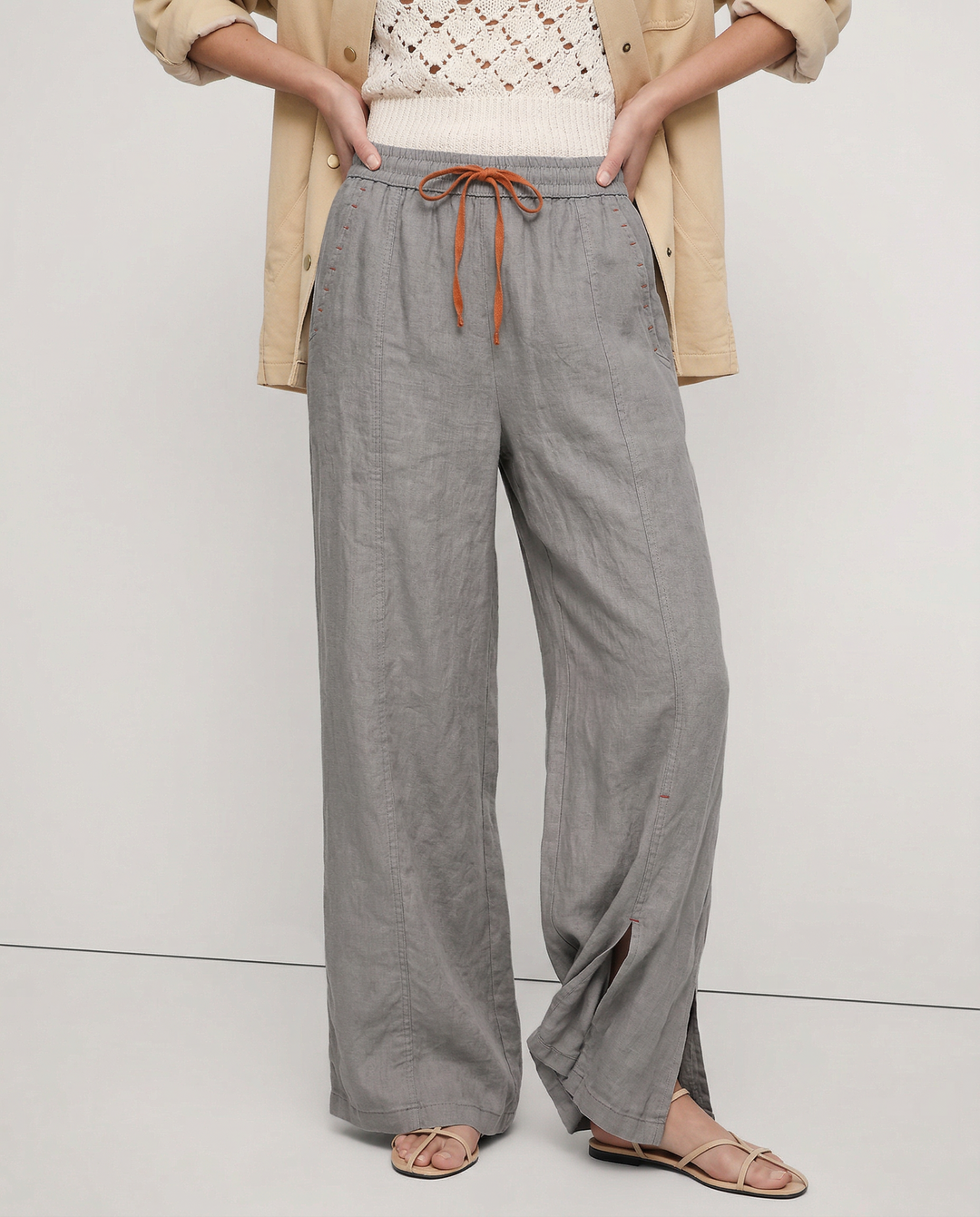 Muse & Valeur | Wide Leg Drawstring Pant for Women in Soft Fabric