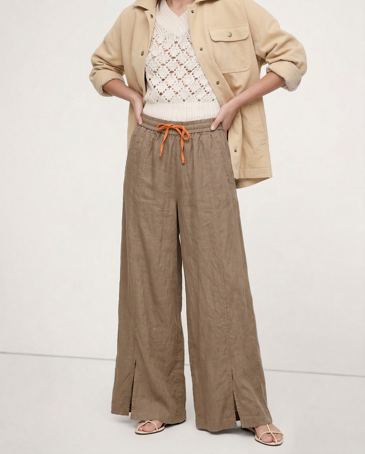 Muse & Valeur | Wide Leg Drawstring Pant for Women in Soft Fabric