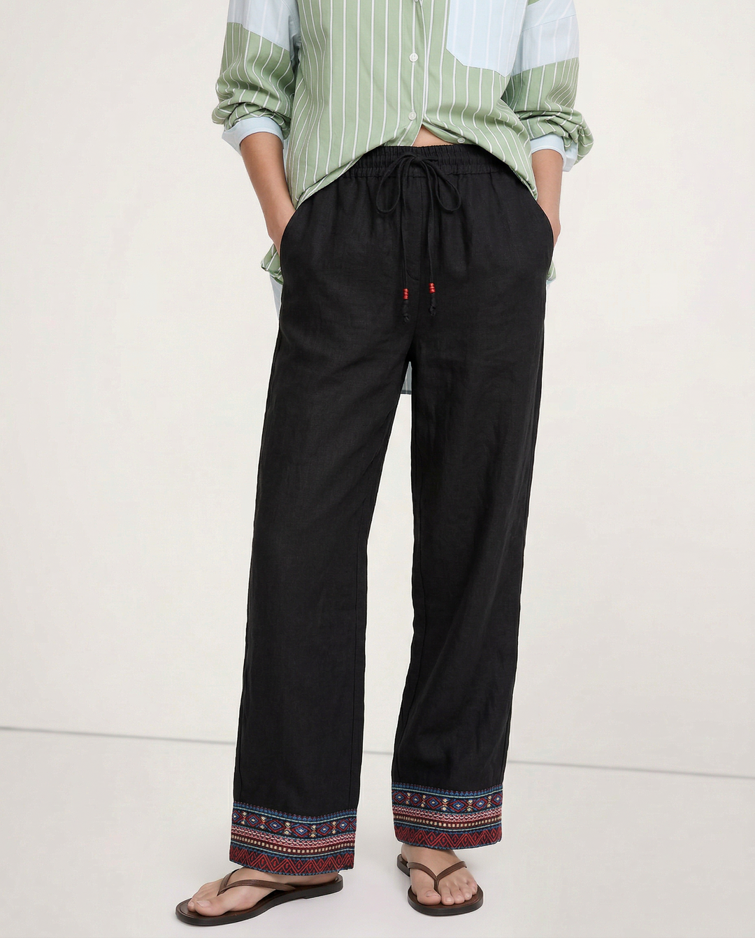 Muse & Valeur | Wide Leg Pant for Women in Natural Fabric