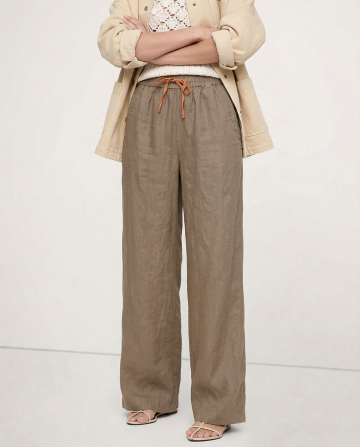 Muse & Valeur | Wide Leg Drawstring Pant for Women in Soft Fabric