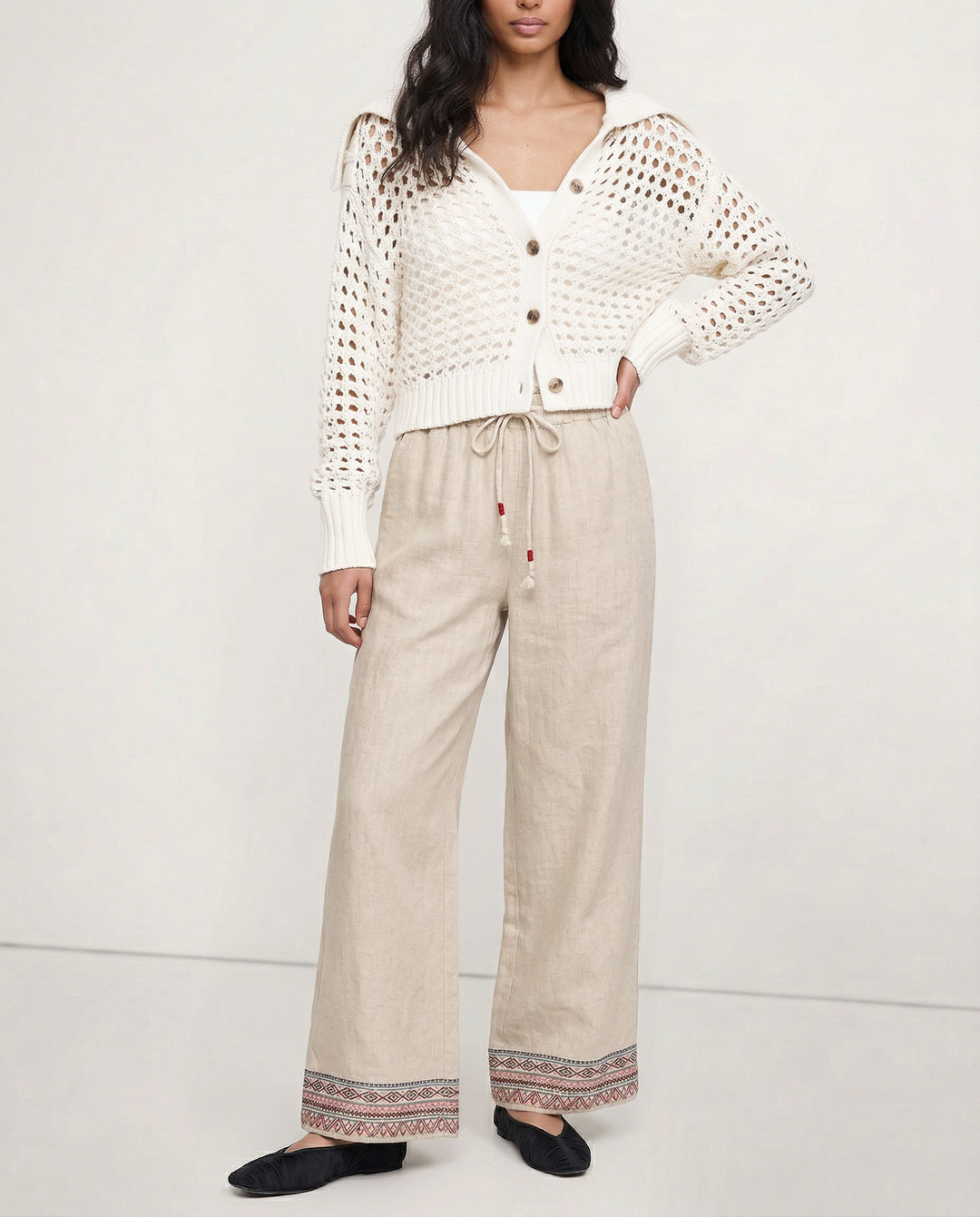 Muse & Valeur | Wide Leg Pant for Women in Natural Fabric