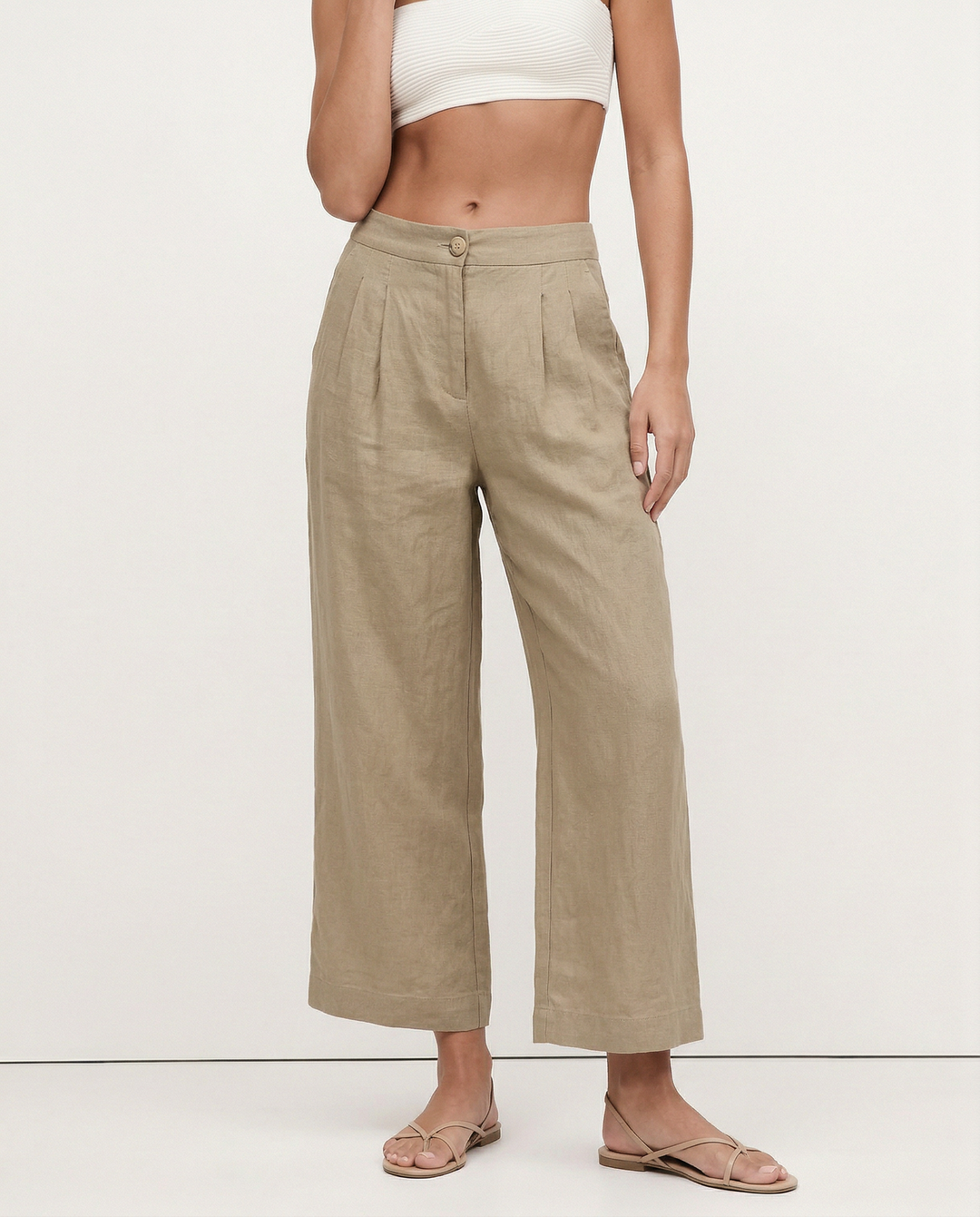 Muse & Valeur | Linen Pleated Culotte Pant for Women