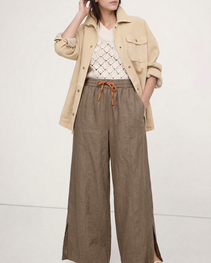 Muse & Valeur | Wide Leg Drawstring Pant for Women in Soft Fabric