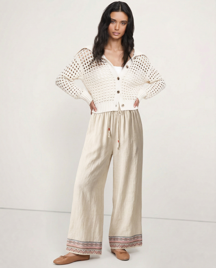 Muse & Valeur | Wide Leg Pant for Women in Natural Fabric