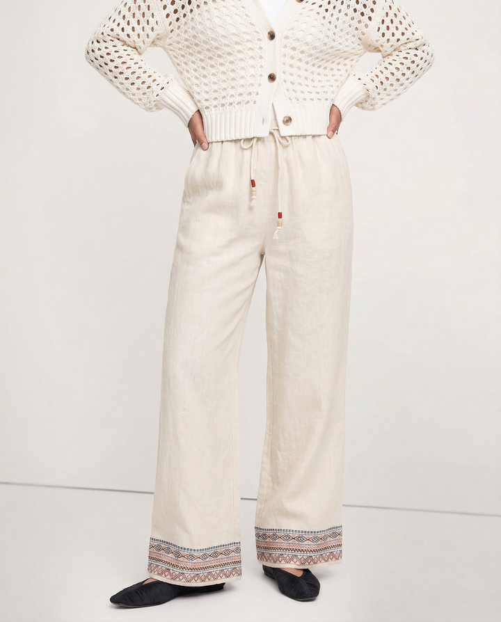 Muse & Valeur | Wide Leg Pant for Women in Natural Fabric