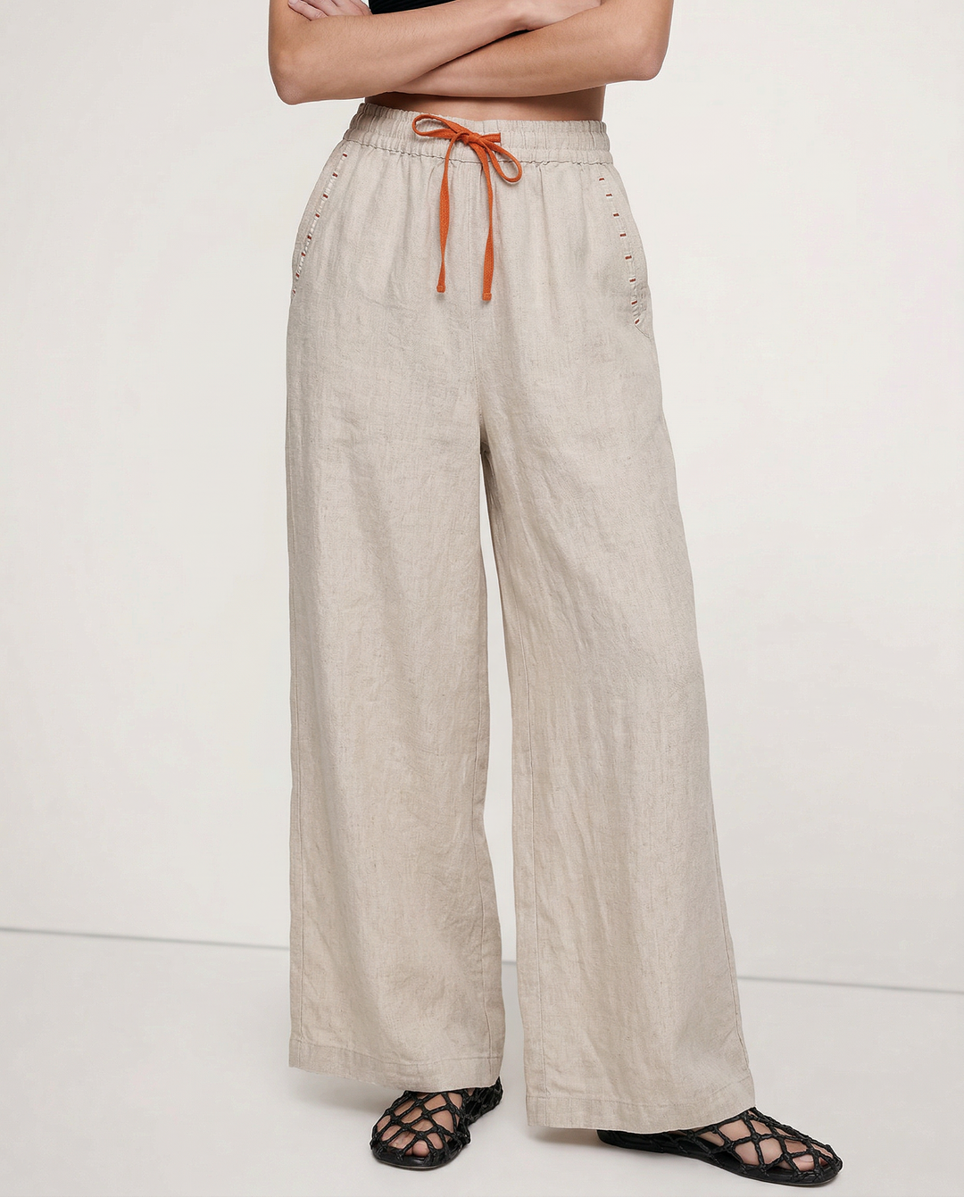 Muse & Valeur | Wide Leg Drawstring Pant for Women in Soft Fabric