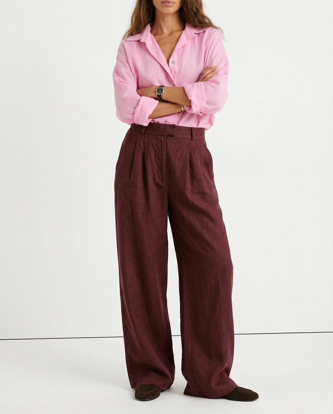 Muse & Valeur | Linen Wide-Leg Trousers for Women in Natural