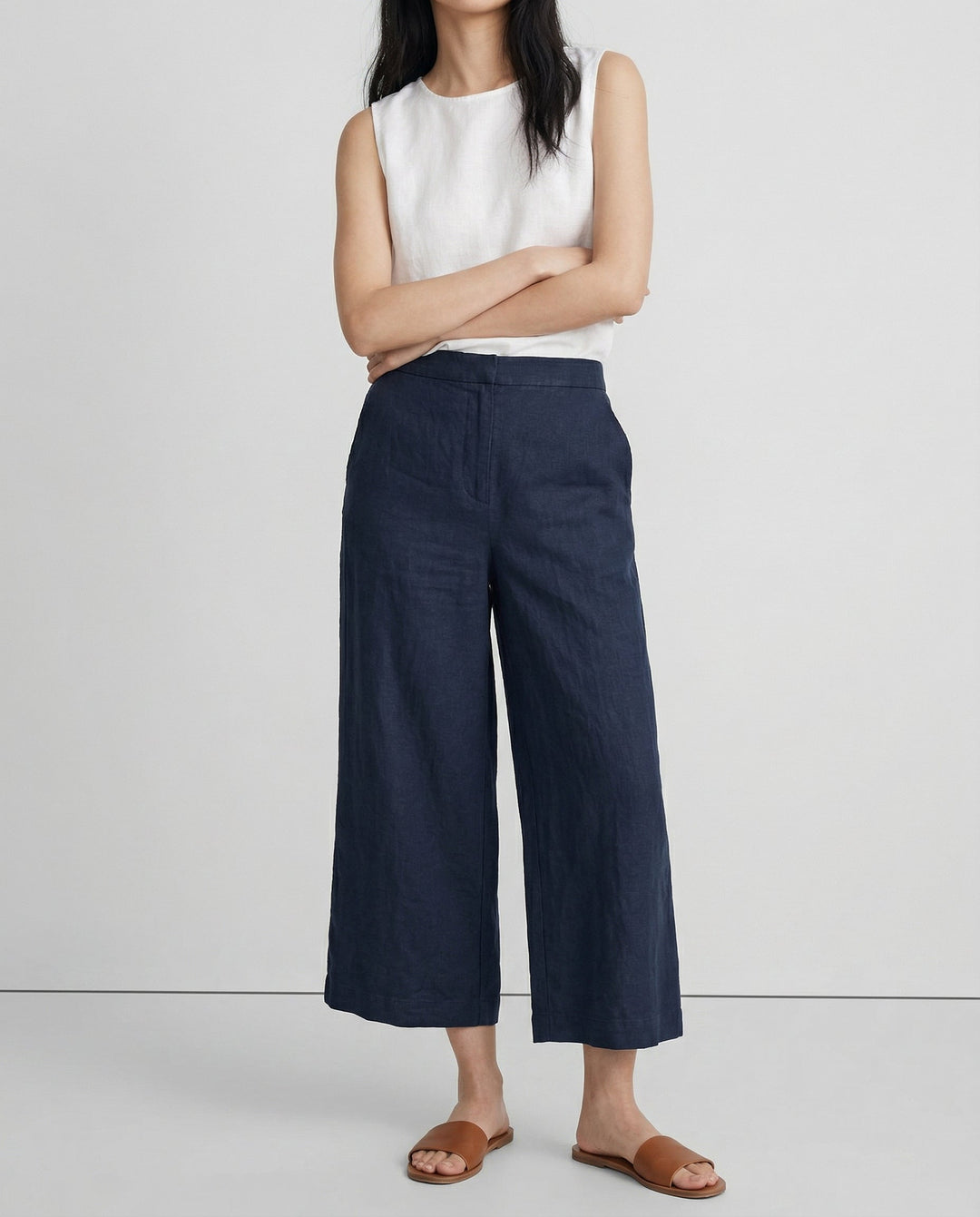 Muse & Valeur | Wide Leg Linen Pant for Women in Natural Color