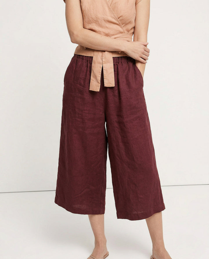 Muse & Valeur | Wide Leg Linen Pant for Women in Natural Color