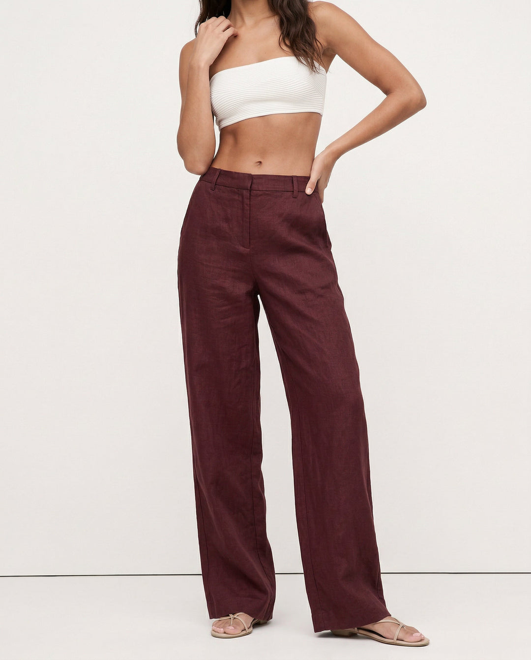 Muse & Valeur | Linen Wide-Leg Trousers for Women in Natural