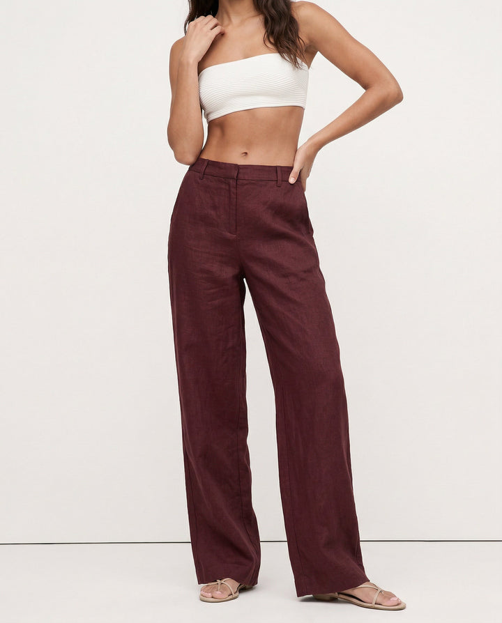 Muse & Valeur | Linen Wide-Leg Trousers for Women in Natural