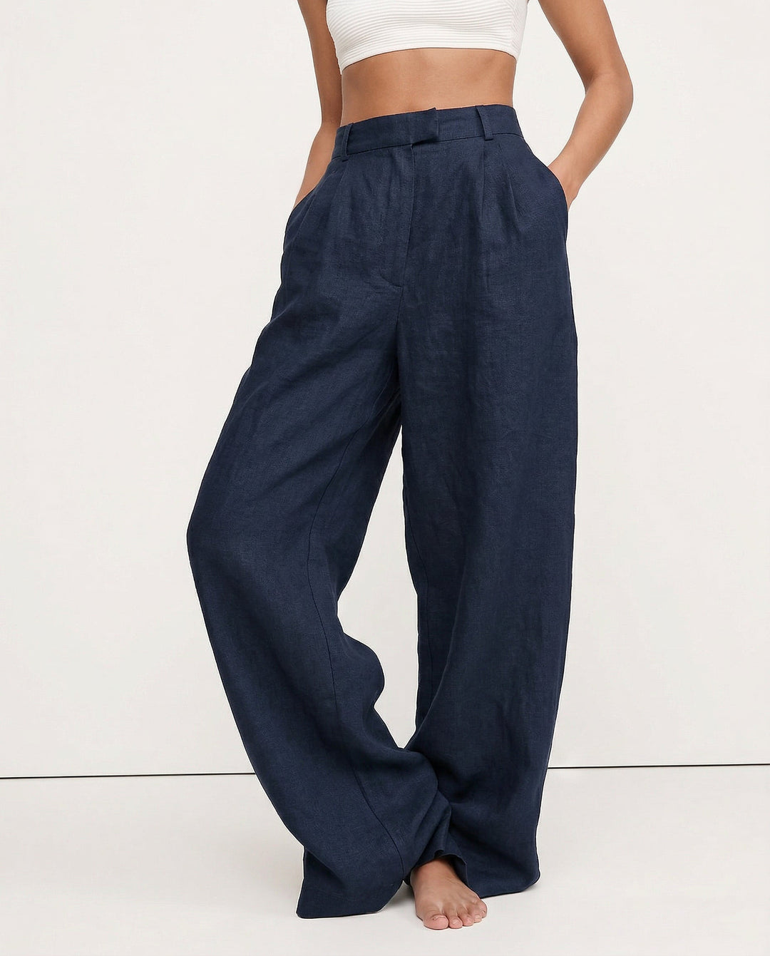 Muse & Valeur | Linen Wide-Leg Trousers for Women in Natural