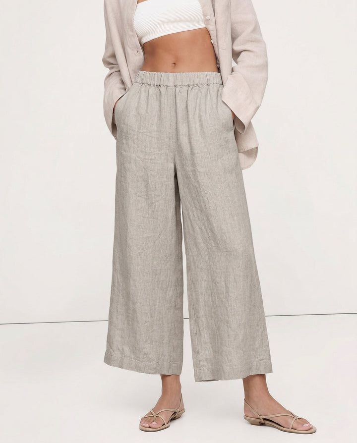 Muse & Valeur | Wide Leg Linen Pant for Women in Natural Color