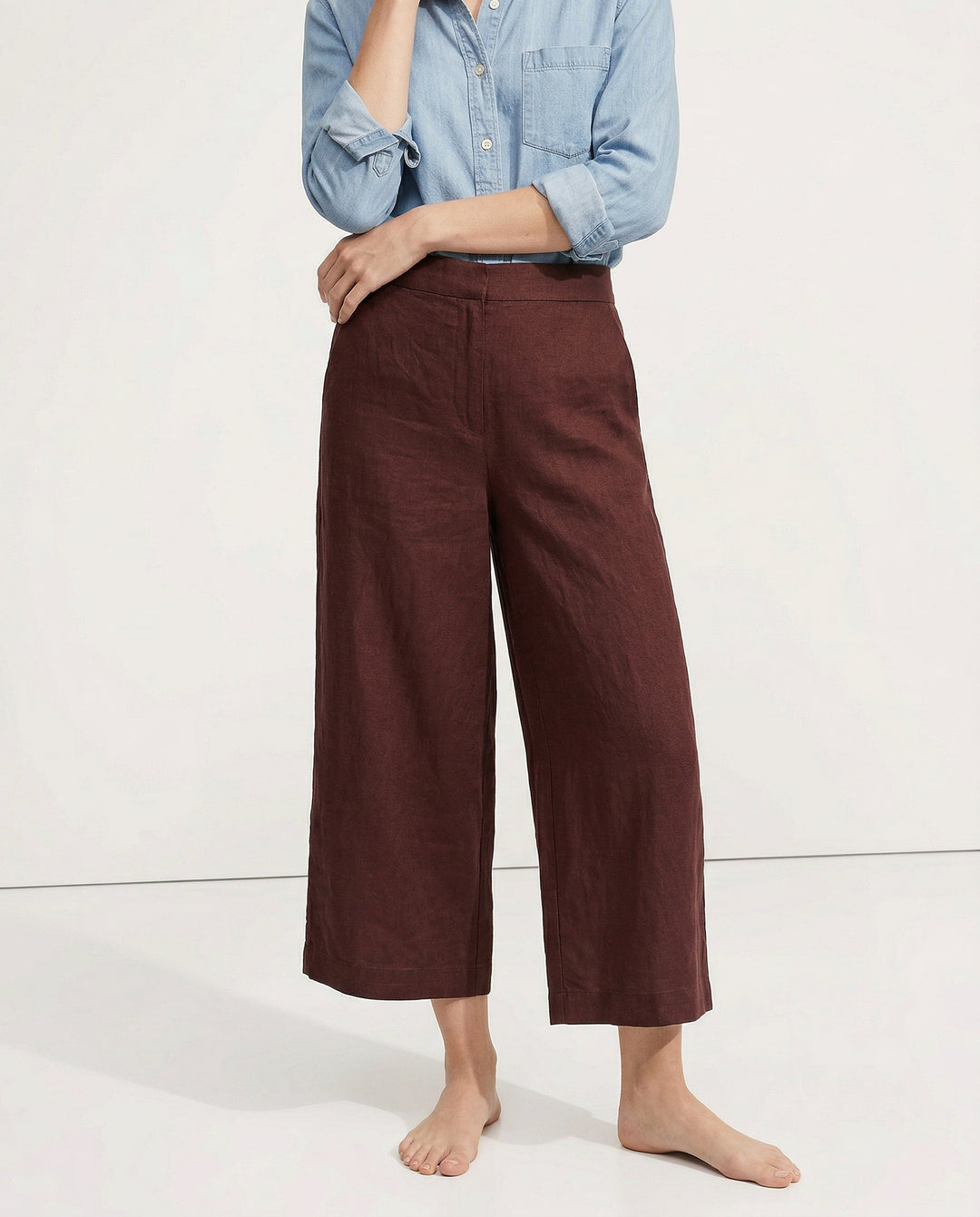 Muse & Valeur | Wide Leg Linen Pant for Women in Natural Color