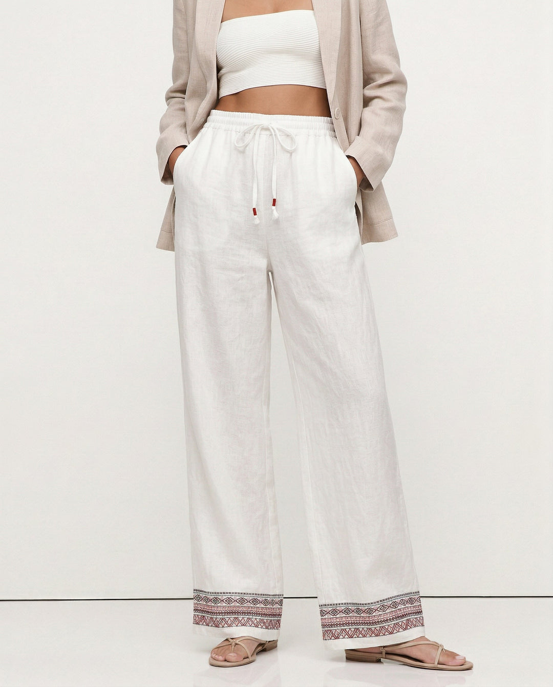 Muse & Valeur | Wide Leg Pant for Women in Natural Fabric