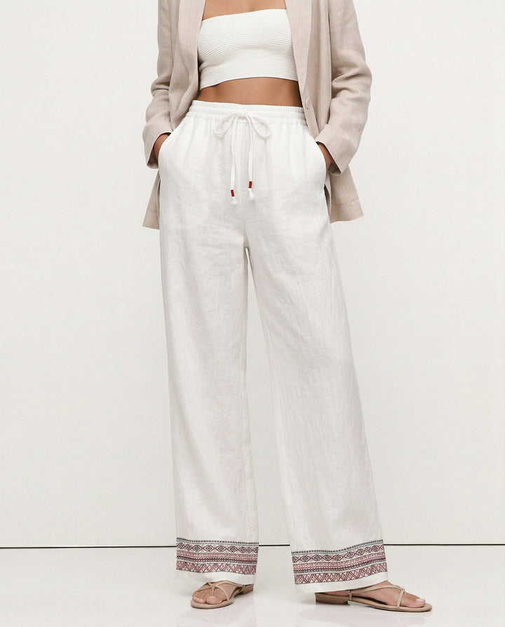 Muse & Valeur | Wide Leg Pant for Women in Natural Fabric