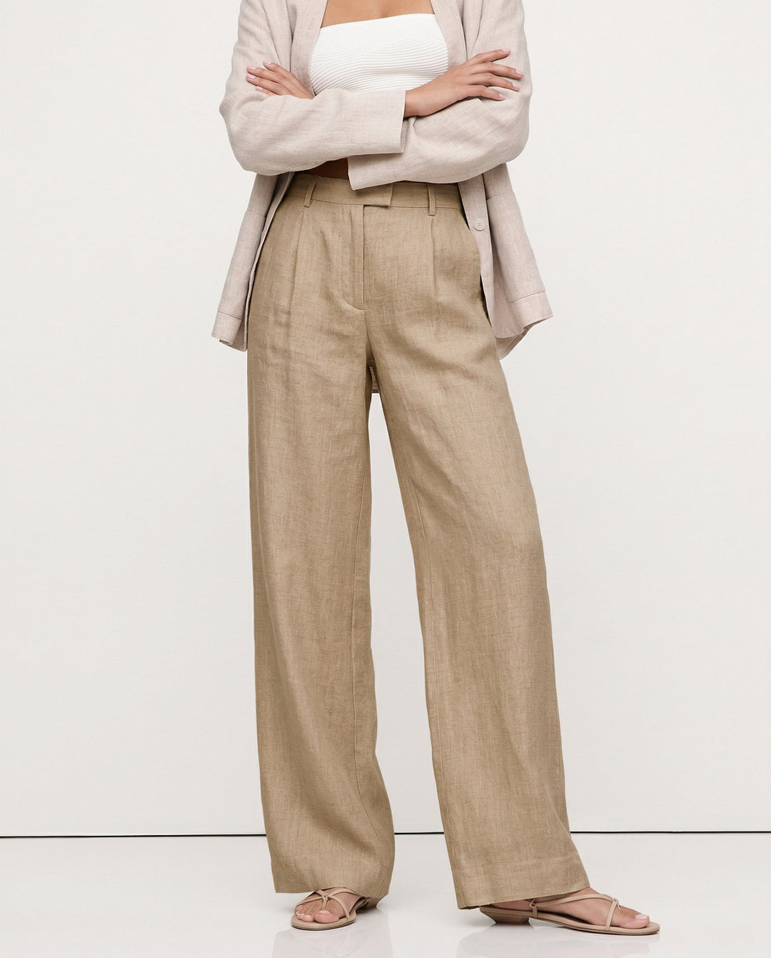 Muse & Valeur | Linen Wide-Leg Trousers for Women in Natural