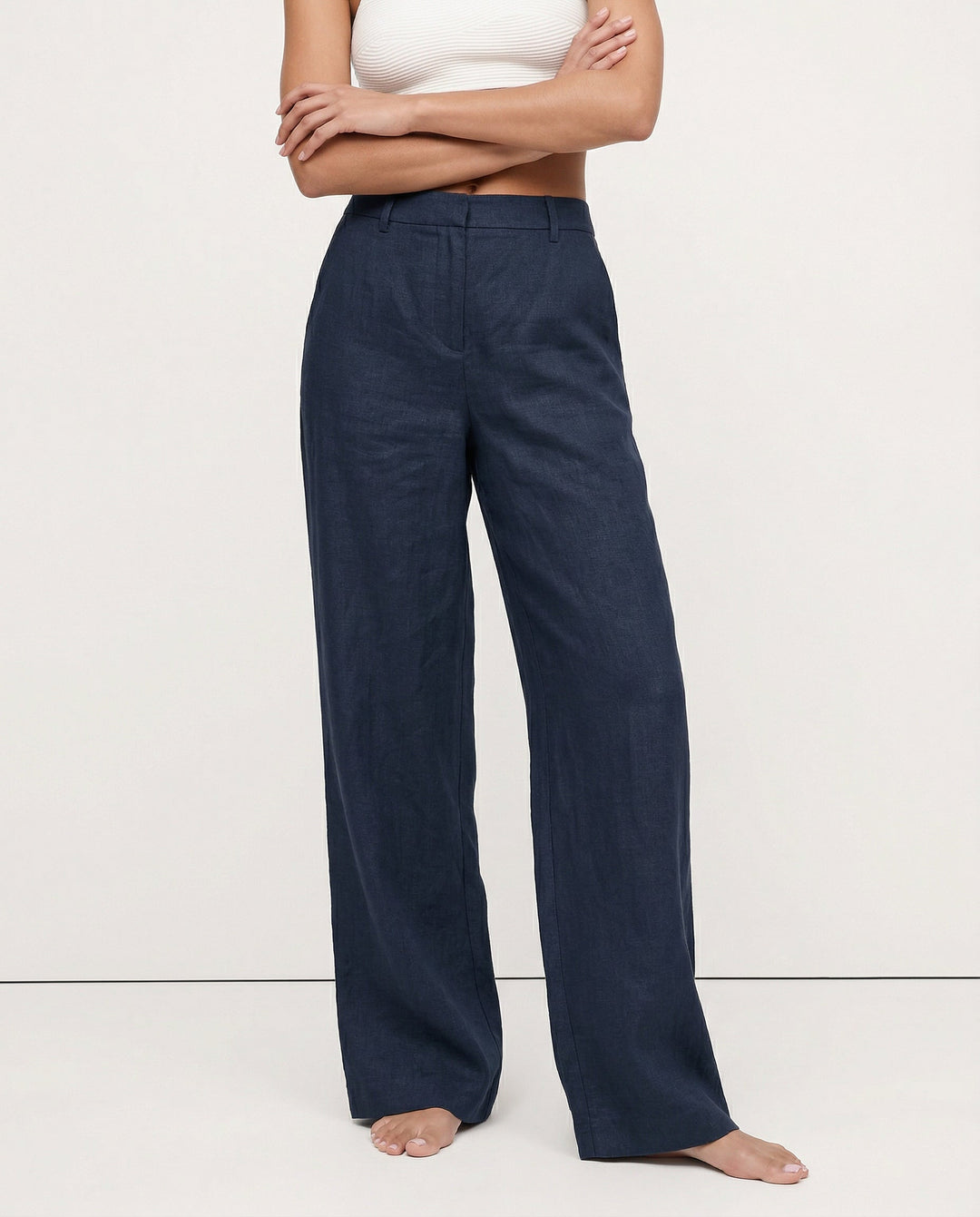 Muse & Valeur | Linen Wide-Leg Trousers for Women in Natural