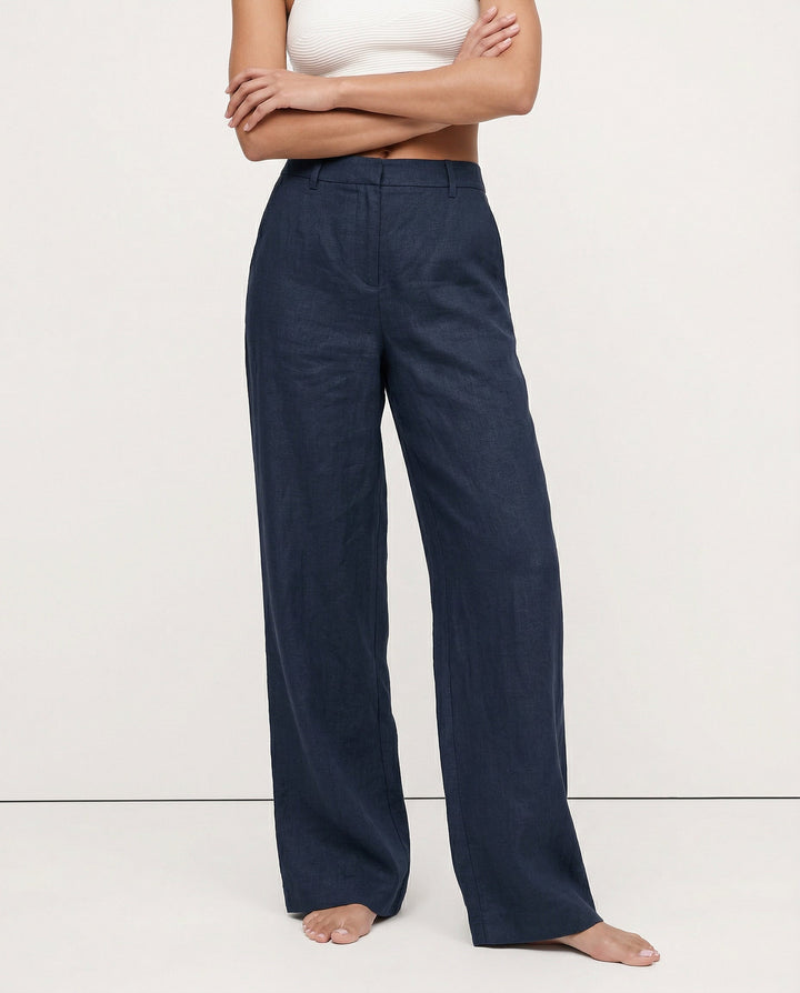 Muse & Valeur | Linen Wide-Leg Trousers for Women in Natural