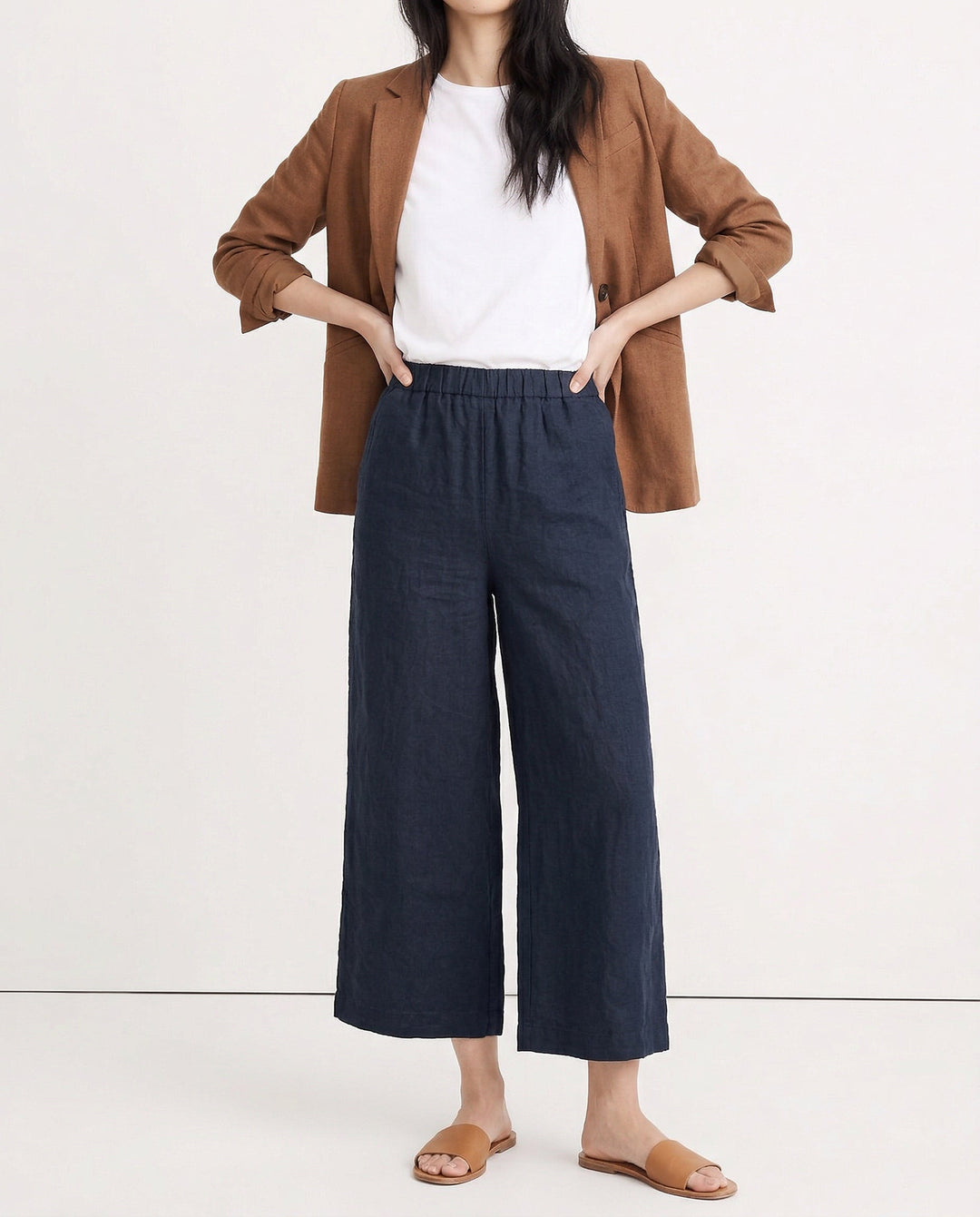 Muse & Valeur | Wide Leg Linen Pant for Women in Natural Color