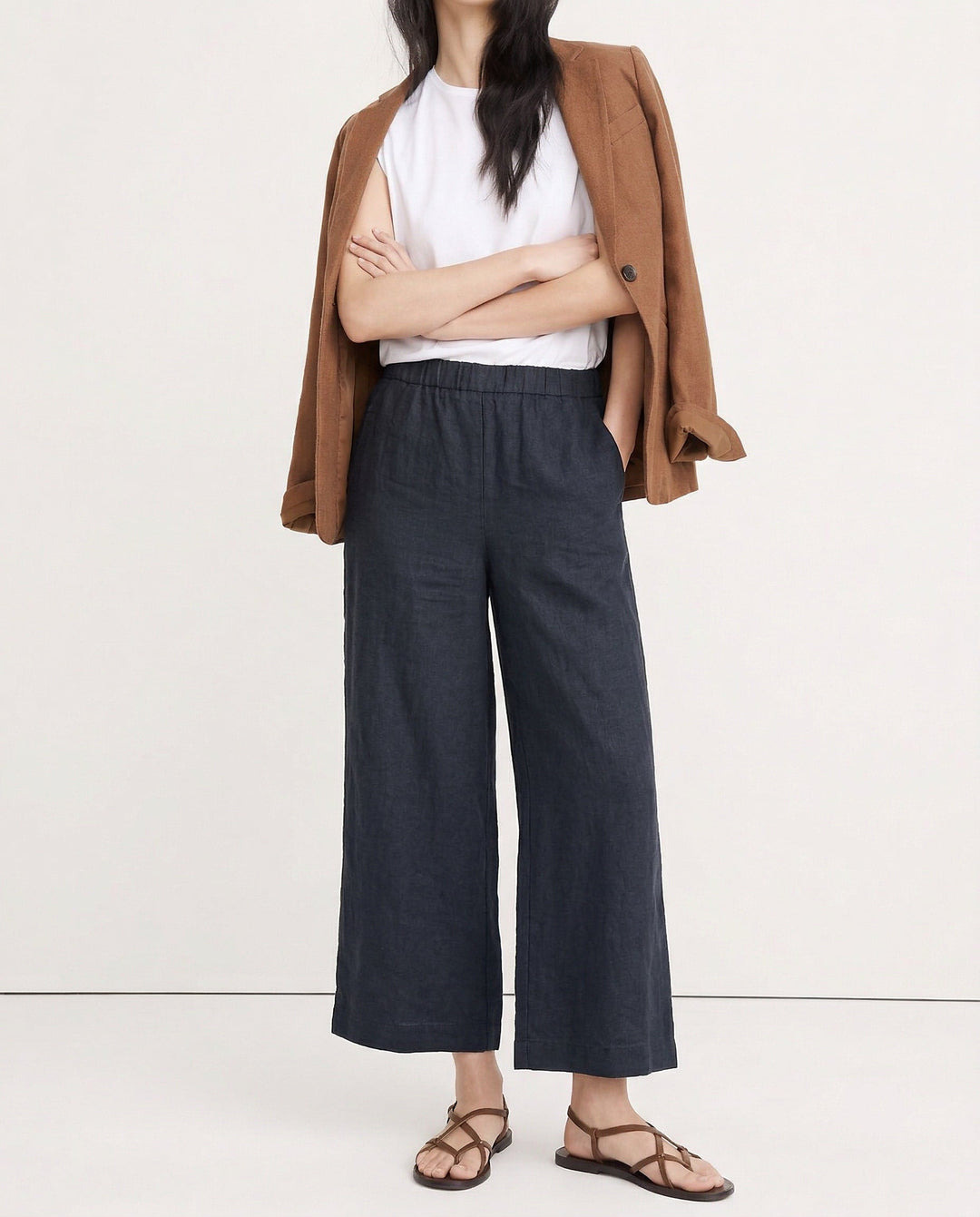 Muse & Valeur | Wide Leg Linen Pant for Women in Natural Color
