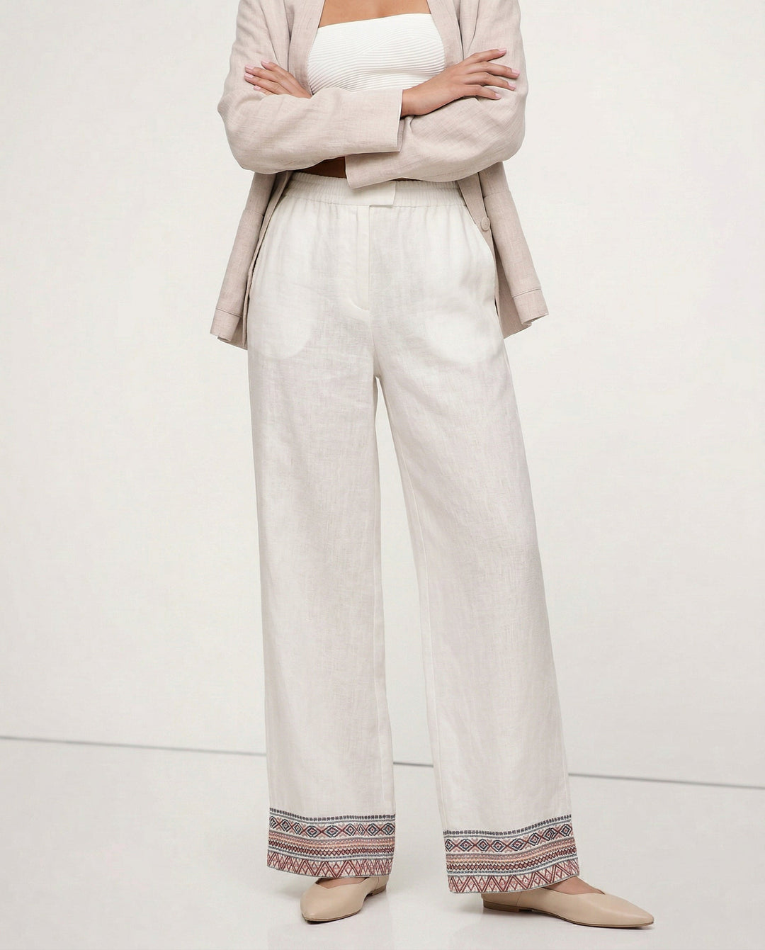 Muse & Valeur | Wide Leg Pant for Women in Natural Fabric