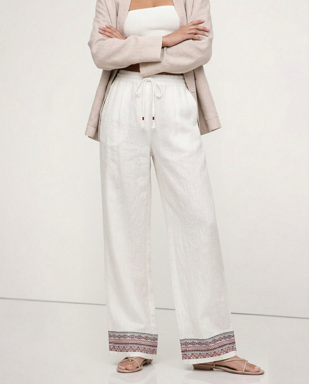 Muse & Valeur | Wide Leg Pant for Women in Natural Fabric