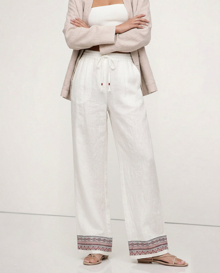 Muse & Valeur | Wide Leg Pant for Women in Natural Fabric