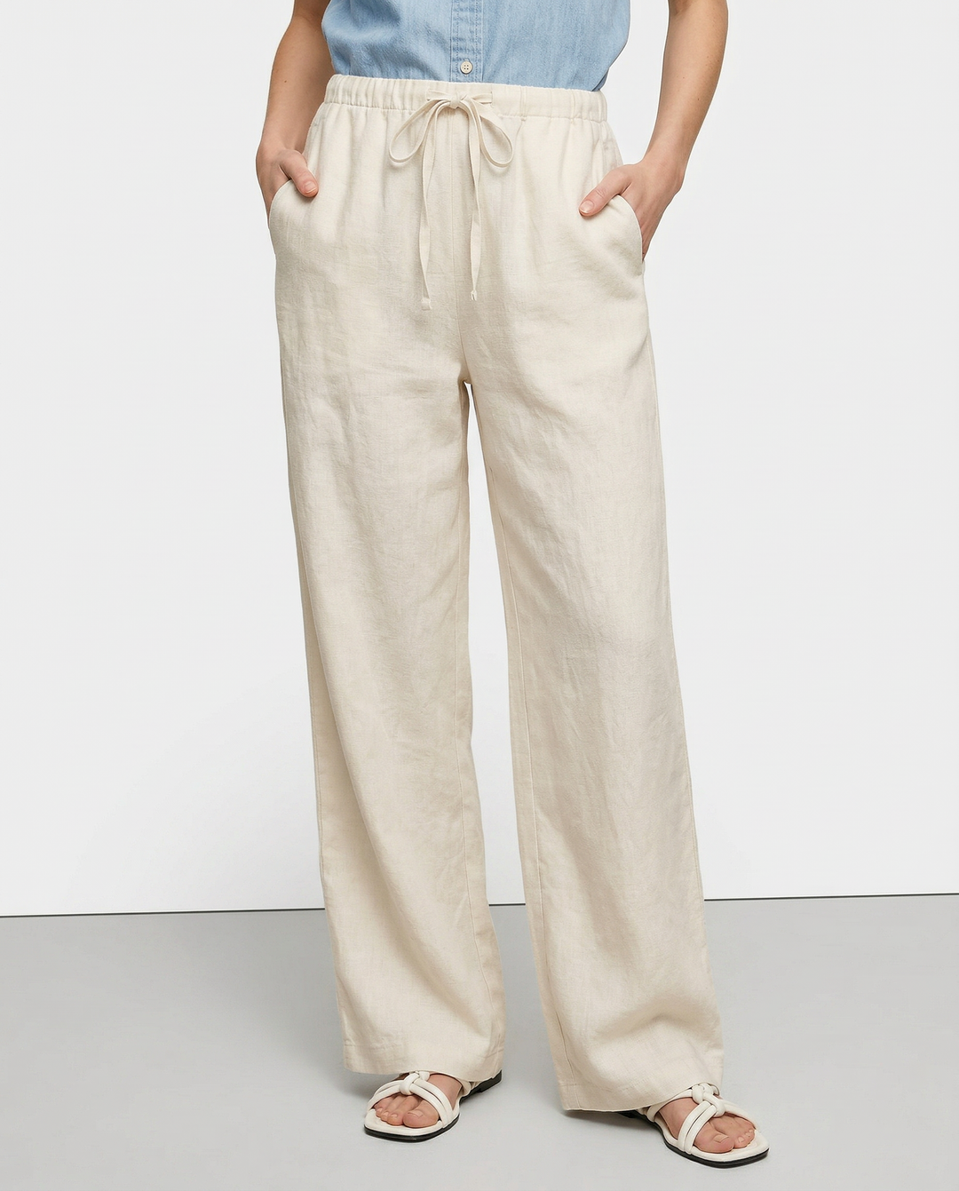 Muse & Valeur | Wide Leg Linen Pant for Women in Natural