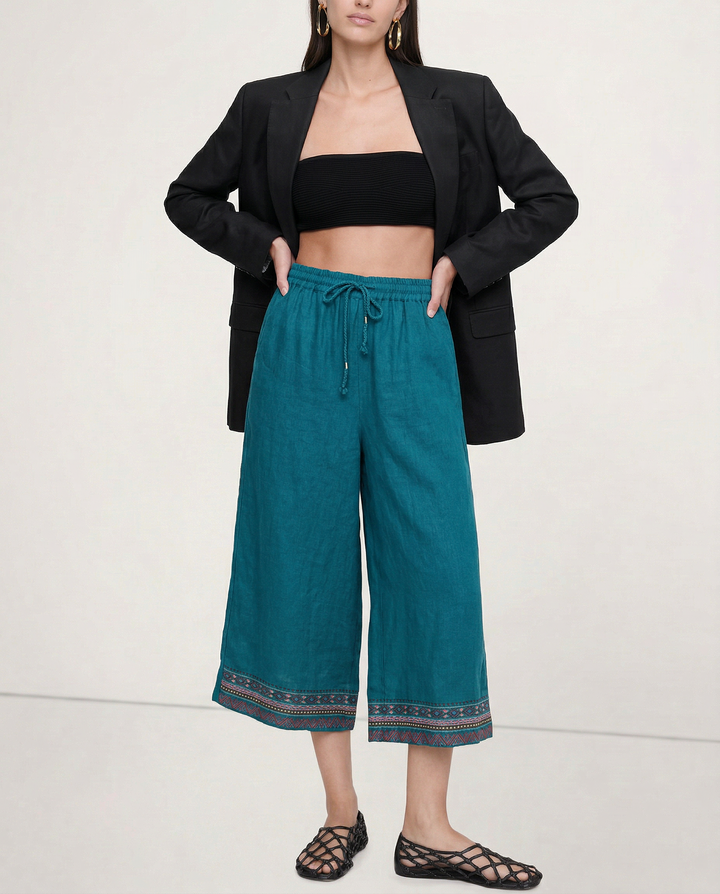 Muse & Valeur | Wide Leg Pant for Women in Natural Fabric