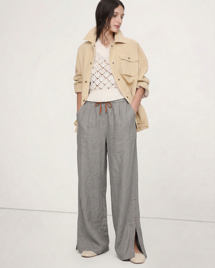Muse & Valeur | Wide Leg Drawstring Pant for Women in Soft Fabric