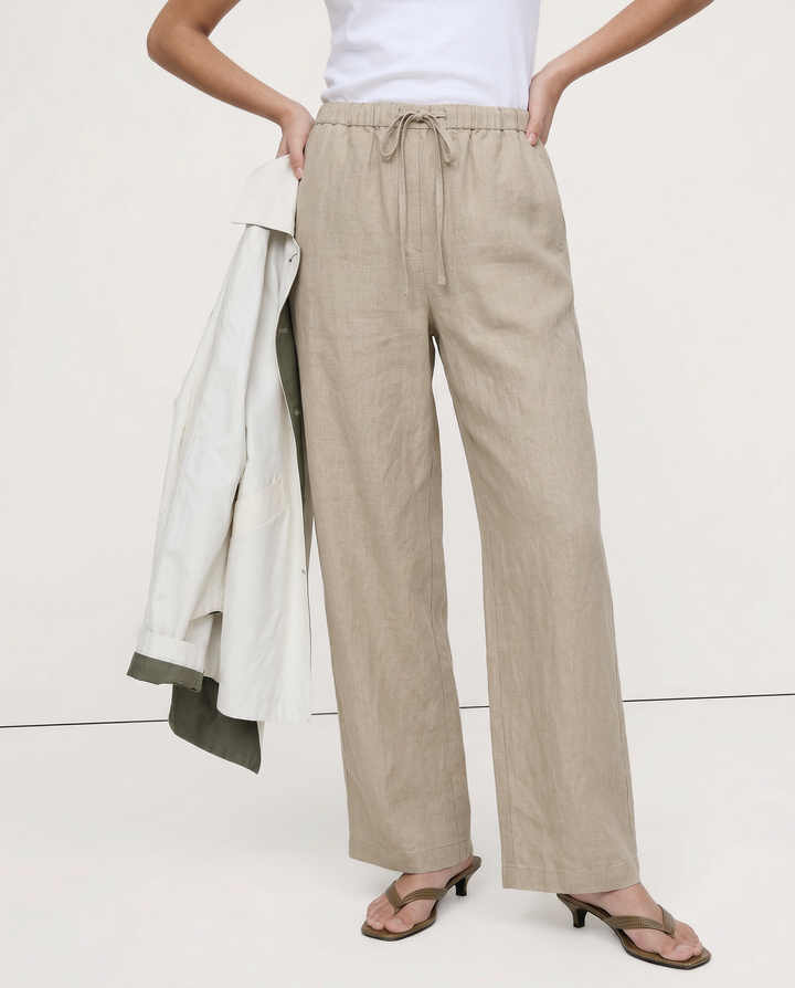 Muse & Valeur | Wide Leg Linen Pant for Women in Natural
