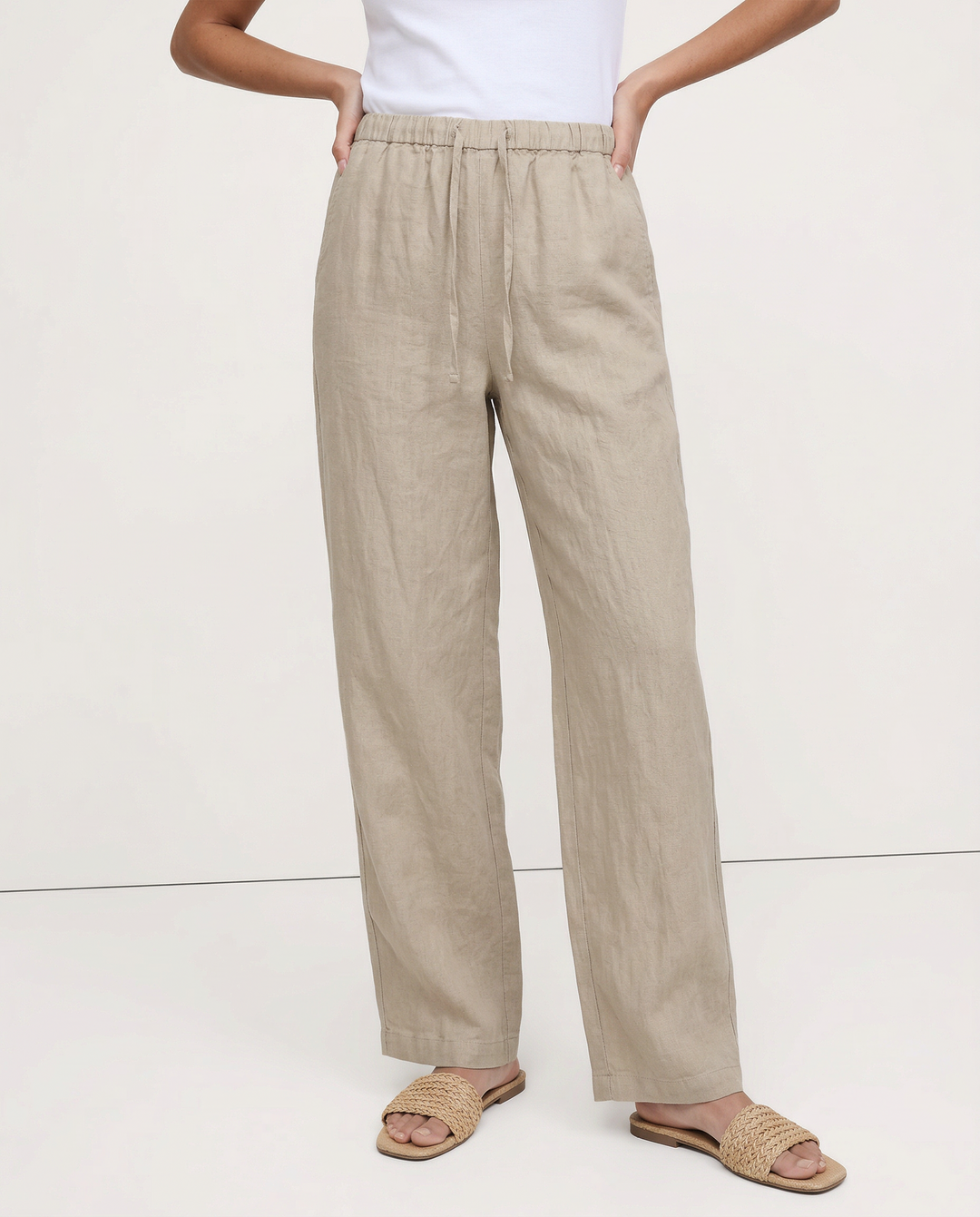 Muse & Valeur | Wide Leg Linen Pant for Women in Natural
