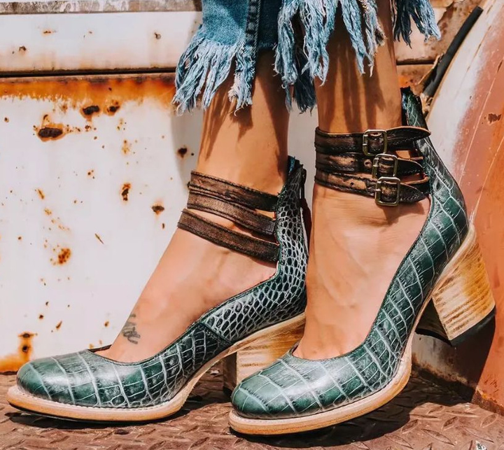 Muse and Valeur | Leather Strap Heels