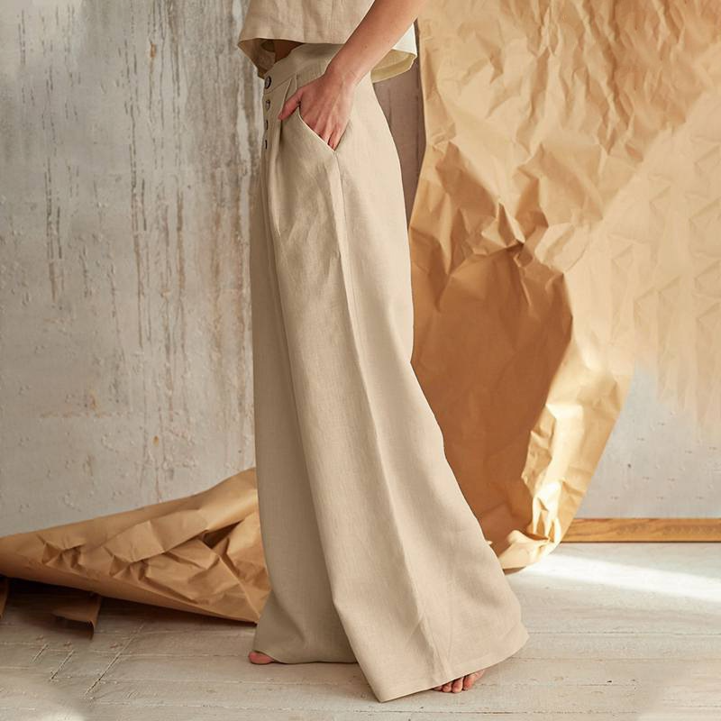 Muse & Valeur | Cotton Wide-Leg Pant for Women in Natural