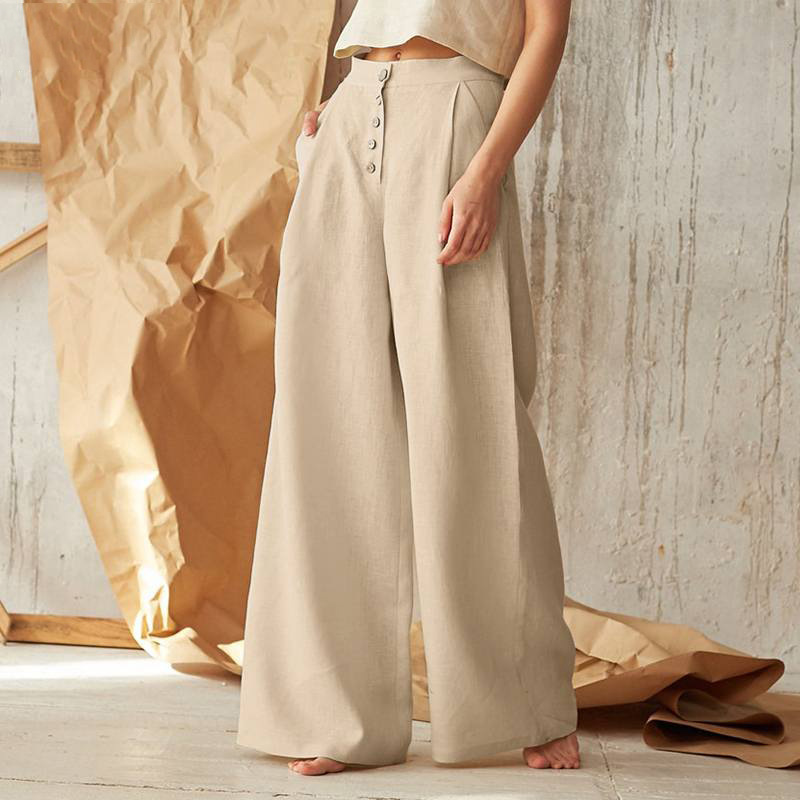 Muse & Valeur | Cotton Wide-Leg Pant for Women in Natural