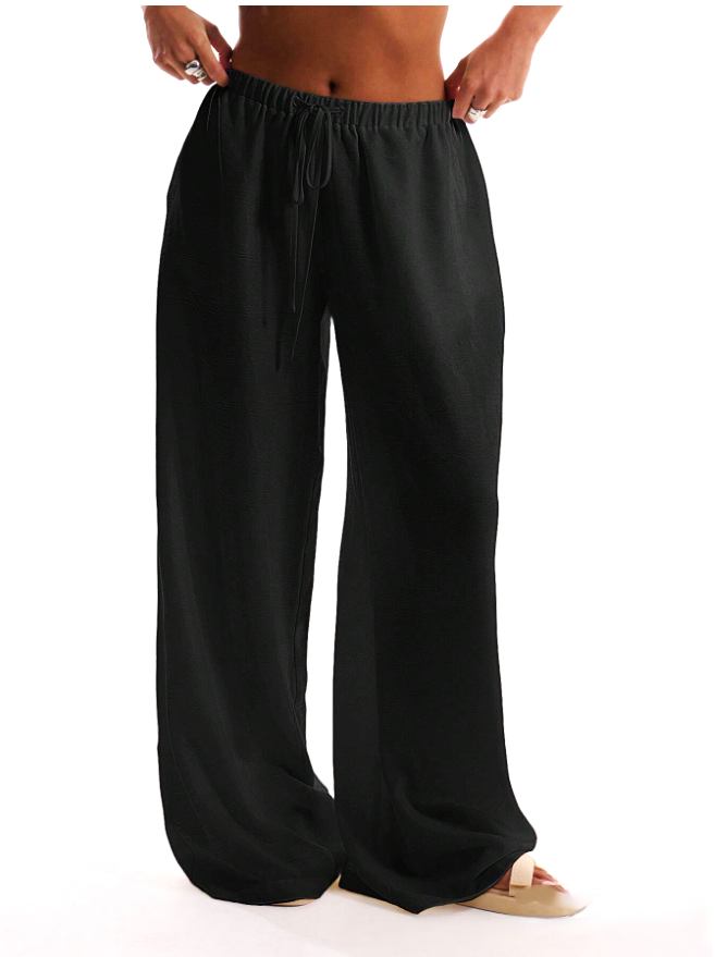 Muse & Valeur | Linen Drawstring Trousers for Women in Natural Color