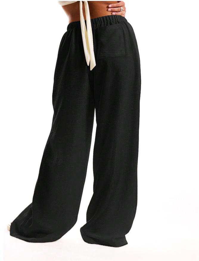 Muse & Valeur | Linen Drawstring Trousers for Women in Natural Color