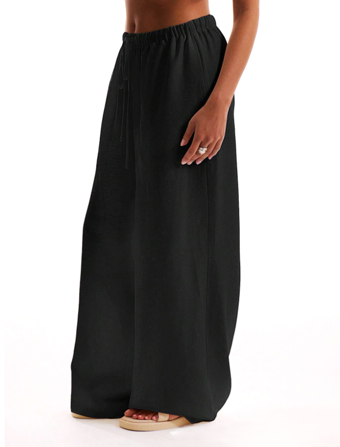 Muse & Valeur | Linen Drawstring Trousers for Women in Natural Color