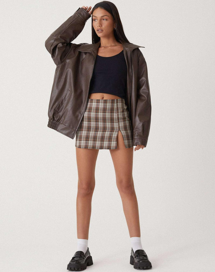 Muse and Valeur | Women’s Oversized Leather Bomber Jacket