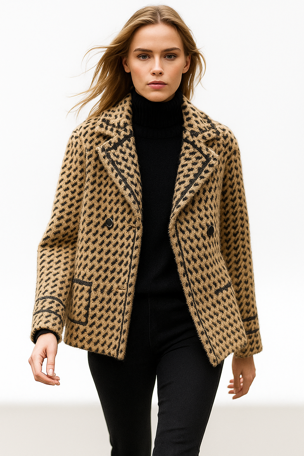 Muse and Valeur | Houndstooth Knit Jacket